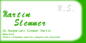 martin slemmer business card